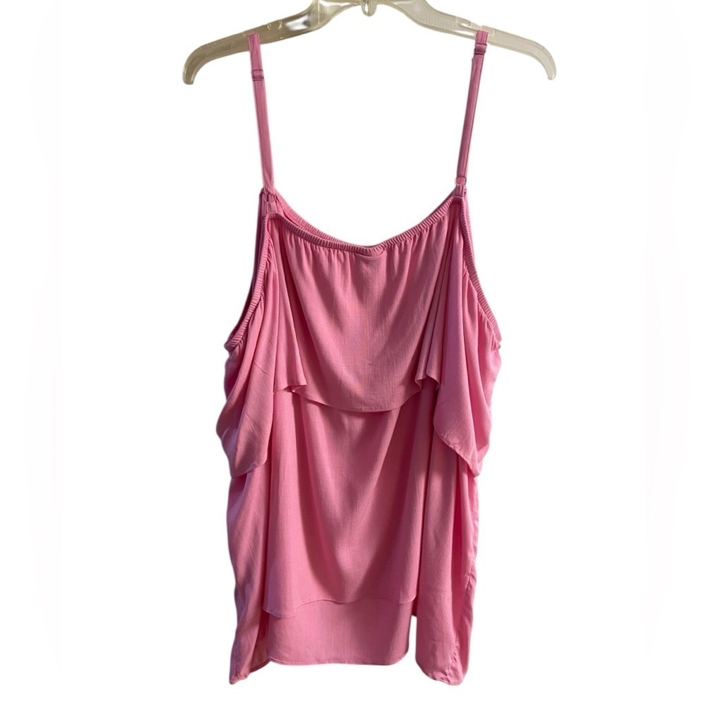 Torrid rayon slub tiered tank top rose pink 5X NWT - Picture 2 of 6